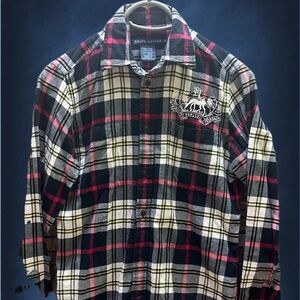 Ralph Lauren Women’s  Black Plaid Shirt size 12
